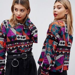 XS ASOS Noisy May geo-tribal printed sweatshirt